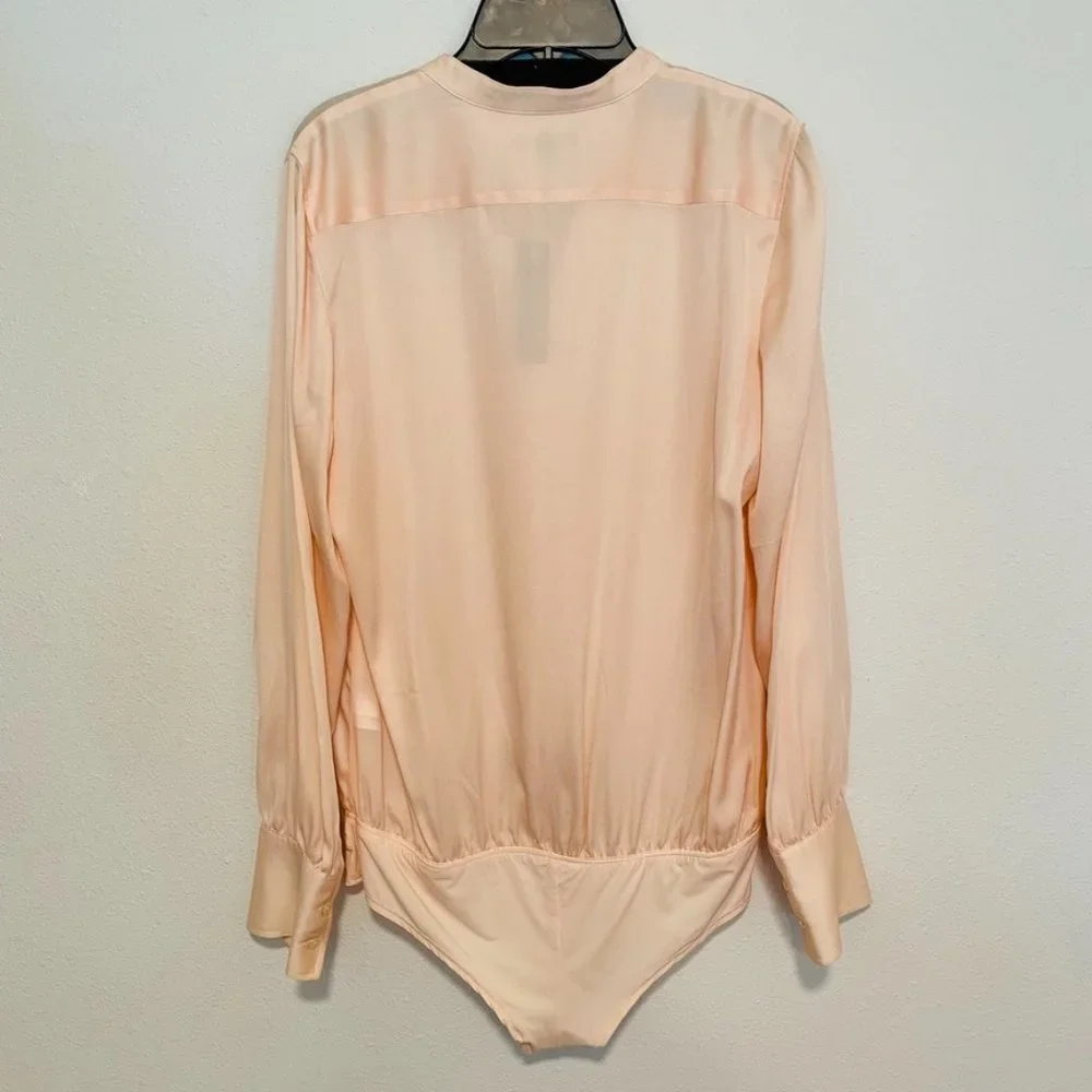 J.CREW Ashton Light Pink Stretch Silk Bodysuit  size 8 - Picture 2 of 11